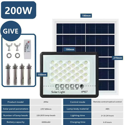 Projecteur Solaire Extérieur Super Lumineux 300W