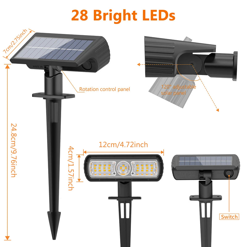 Spot solaire extérieur paysager pour jardin