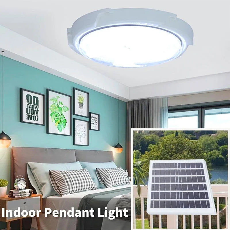 Lampe Solaire Intérieur Plafonnier 3 Couleurs avec Télécommande 25W à 100W