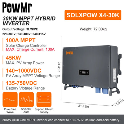 Onduleur Solaire Triphasé 30 kW 50 kW IP65