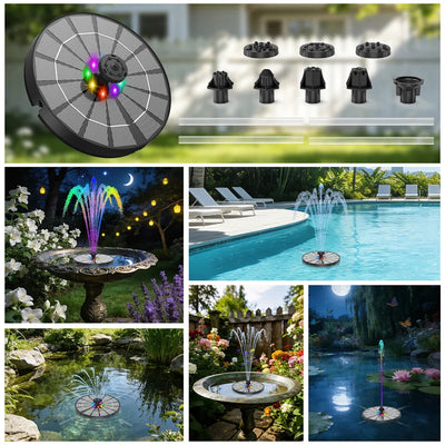 Fontaine Solaire LED Extérieure pour Bassin de Jardin