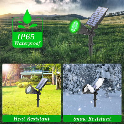 Projecteur Solaire Vert Étanche Mur Jardin Extérieur