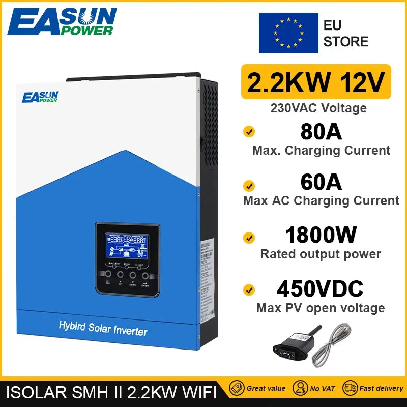 Onduleur Solaire Hybride 6,2 kW 48V MPPT