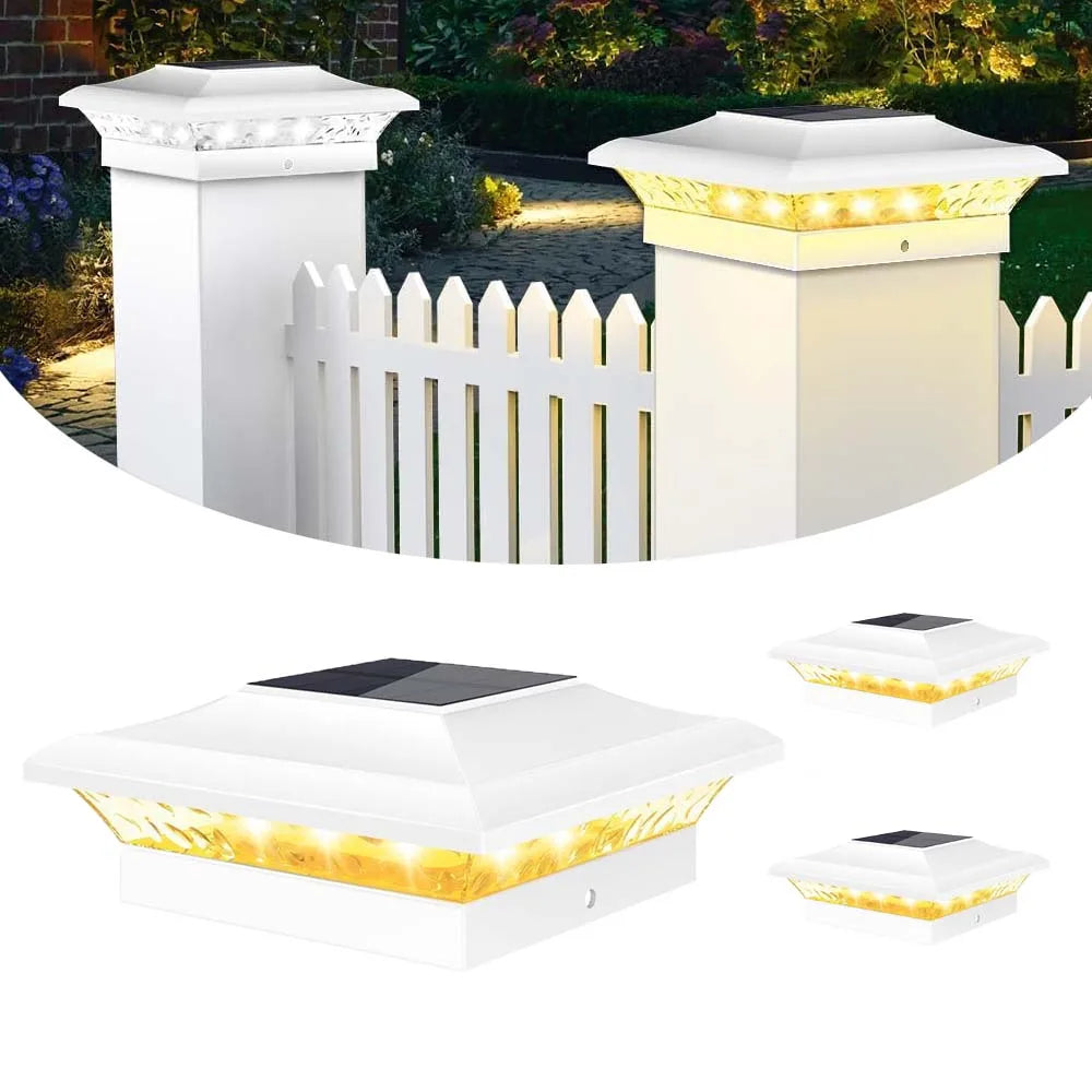 Lampe Solaire de Pilier de Clôture Colonne Lot de 2