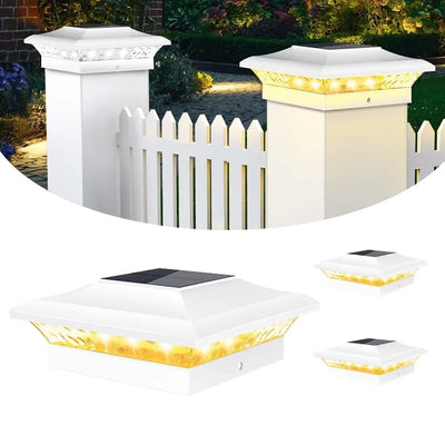 Lampe Solaire de Pilier de Clôture Colonne Lot de 2