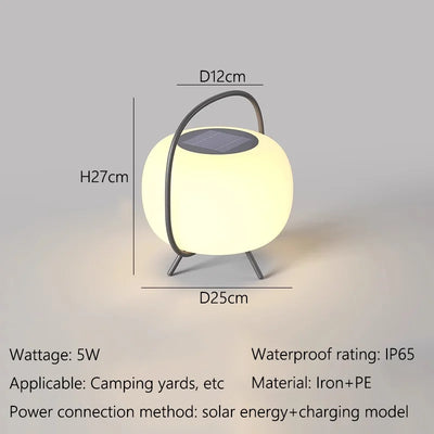 Lanterne Solaire Camping LED Rechargeable 3000mAh Poignée