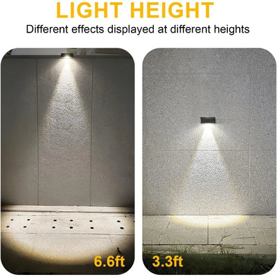 Applique Solaire Murale COB Éclairage Vers le Bas pour Clôture