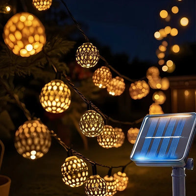 Guirlande Solaire Extérieur Boules Marocaines 20 à 50 LED