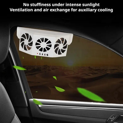 Ventilateur Solaire de Voiture 3 Turbines Rechargeable