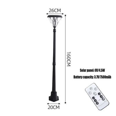 Lampadaire Solaire de Jardin Aluminium Étanche