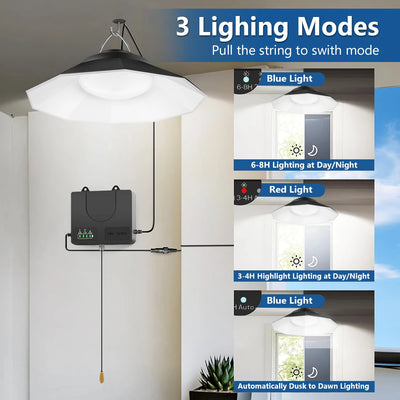 Lampe Solaire Suspendue Vintage IP65 pour Garage et Patio