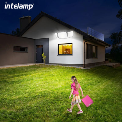 Lampe Solaire 6000mAh 1200LM 3 Têtes Double Capteur