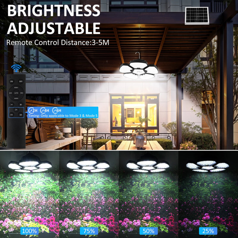 Lampe solaire suspendue 156 LED avec détecteur de mouvement