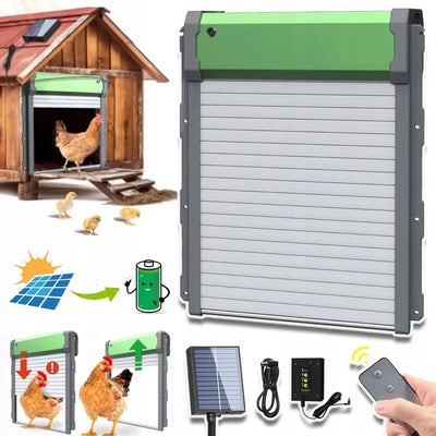 Porte Automatique de Poulailler Solaire Pivotante pour Élevage