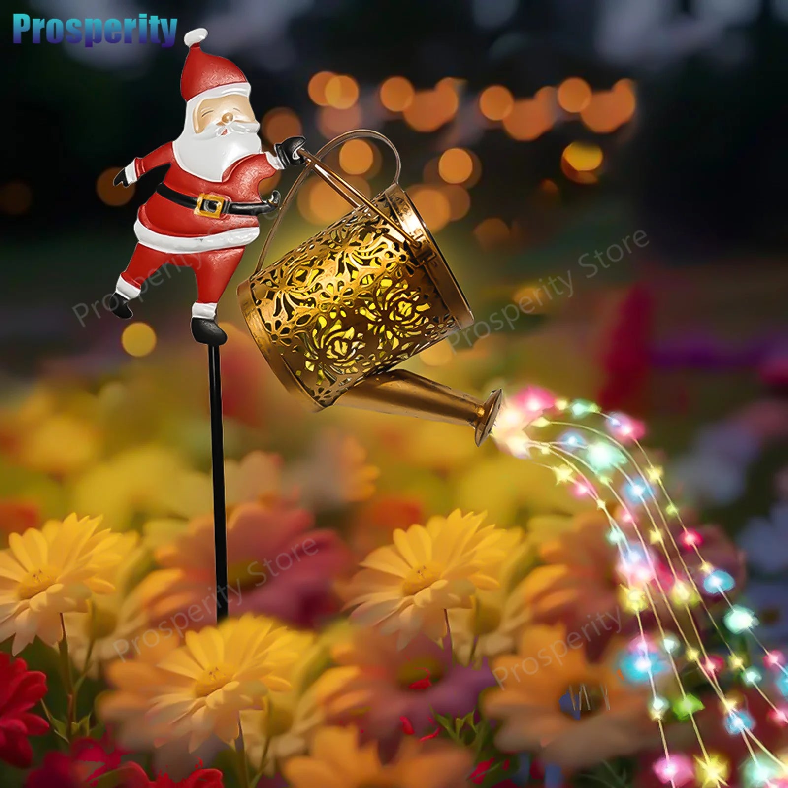 Guirlande solaire décorative LED motif père Noël