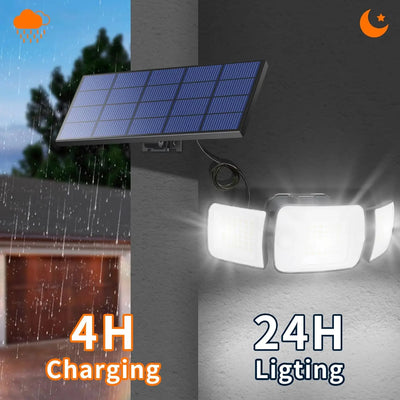 Projecteur Solaire Sécurité Double Capteur Télécommande IP65