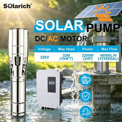 Pompe Solaire Submersible 6 Pouces Irrigation Agricole BLDC