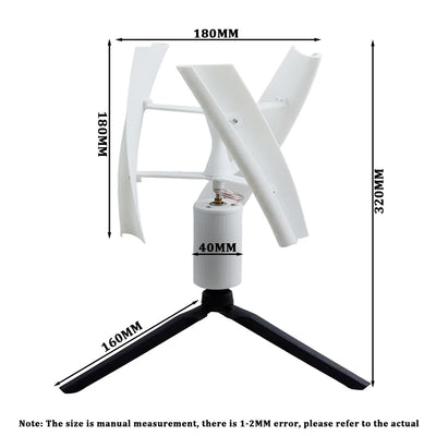 Micro Éolienne Verticale Hybride Éolien-Solaire Sans Balais