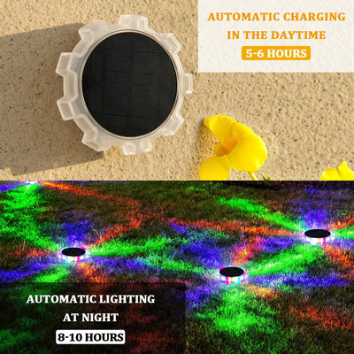 Spot Solaire à Planter RGB 4 Modes Étanche LED Jardin Allée