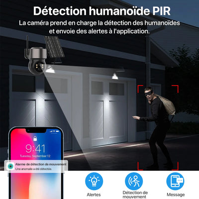 Kit Caméra Solaire WiFi NVR 4 Caméras - vue 5