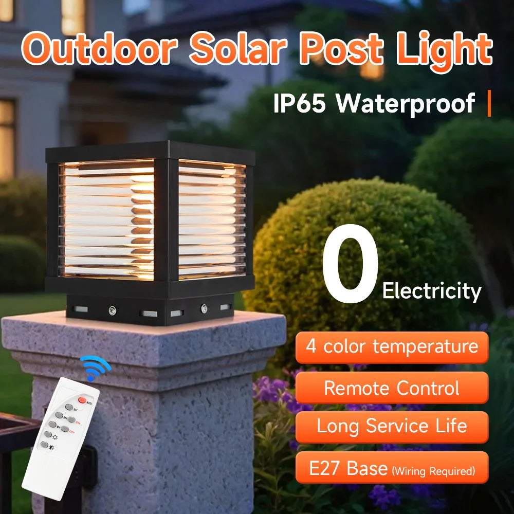 Lampe Solaire de Colonne avec Télécommande