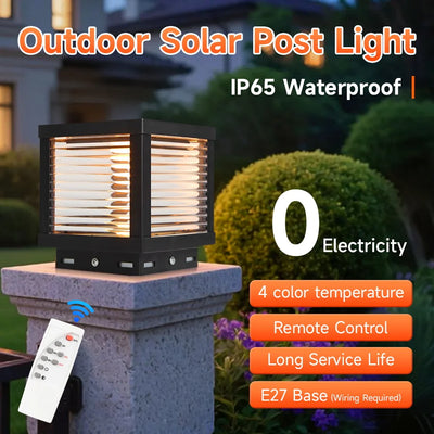 Lampe Solaire de Colonne avec Télécommande