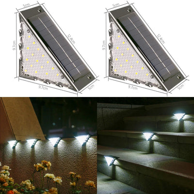 Lampe Solaire d'Escalier 16+6 LED, Étanche IP65