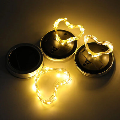 Guirlande Solaire Couvercle Bocal LED Étanche Fée Jardin