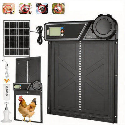 Porte Automatique de Poulailler Solaire Extra Large 27x24 cm