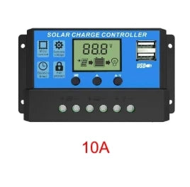 Régulateur Solaire 10A à 100A LCD Double Port USB