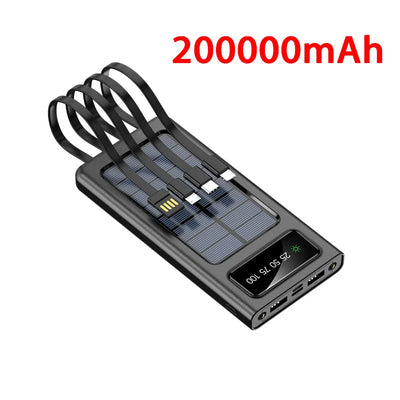 Power Bank Solaire 200000mAh USB 4 en 1