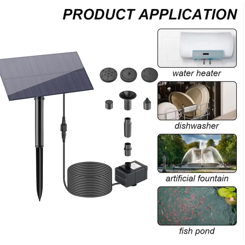 Kit Fontaine Solaire 5 W avec Capteur Orientable pour Bassin