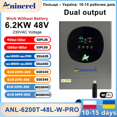 Onduleur Solaire Hybride 6,2 kW 48V MPPT