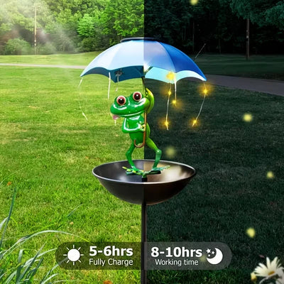 Lampe Solaire Grenouille et Mangeoire à Oiseaux Guirlande LED