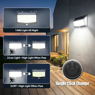 Applique Murale Solaire Extérieur 468 LED Détecteur de Mouvement
