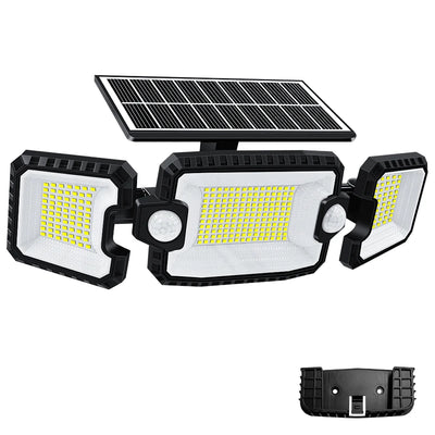 Projecteur Solaire 167 LED 3 Têtes Réglables Détecteur Mouvement