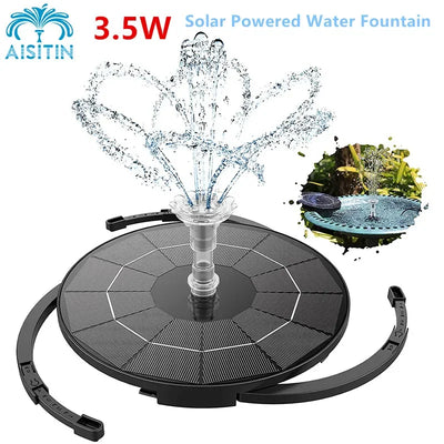 Pompe à Eau Solaire 3,5W Fontaine Flottante 6 Buses pour Jardin