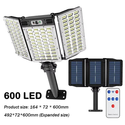 Lampadaire Solaire 800 LED Détecteur Mouvement 3 Modes
