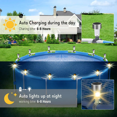 Lampe Solaire Flottante de Piscine LED Blanc Chaud Lot de 6
