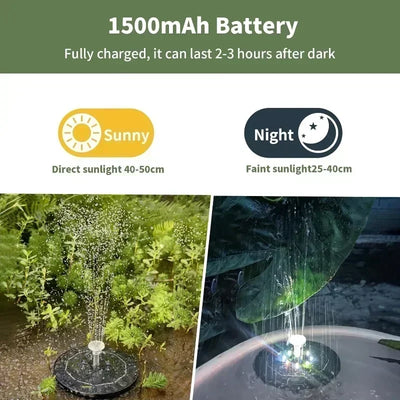 Fontaine Solaire Rotative LED 3,5 W à 6 Buses pour Bassin