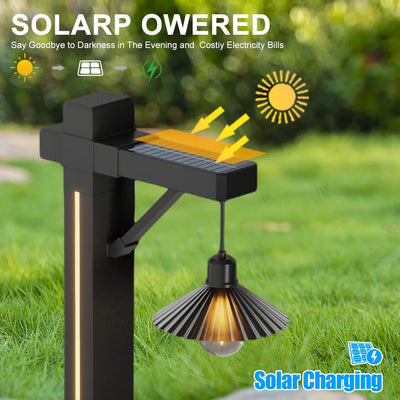 Lampadaire Solaire Extérieur Vintage Éclairage Paysager Allée Jardin
