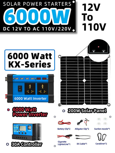 Kit Solaire 6000W Onduleur Contrôleur 100A