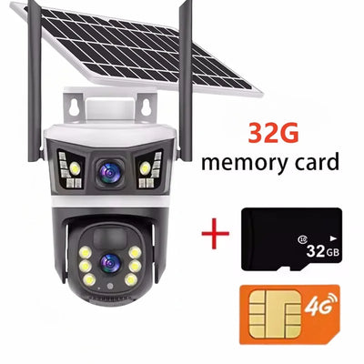 Caméra Solaire 4G Double Objectif 6K Extérieure