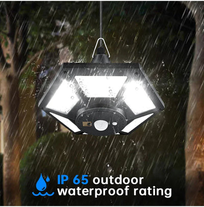 Lampe Solaire Suspendue Extérieure 180 LED 1000 Lumens avec Détecteur de Mouvement
