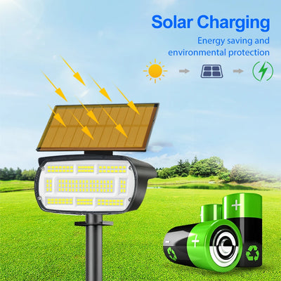 Spot Solaire Paysage 136 LED Extérieur Étanche Projecteur Jardin Allée