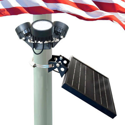 Lampe Solaire pour Mât de Drapeau Étanche Fonctionnement Crépusculaire