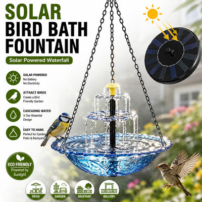 Fontaine Solaire Suspendue Cascade 3 Niveaux pour Oiseaux