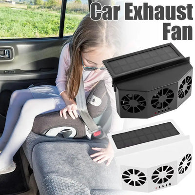 Ventilateur Solaire de Voiture 3 Turbines Rechargeable