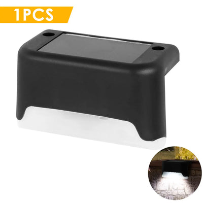 Lampes Solaires d'Escalier Extérieur IPX65, Pack 1 à 16 Pièces, Noir ou Marron