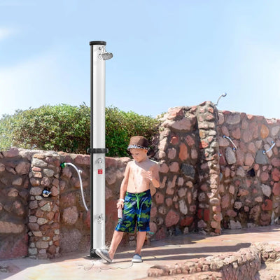 Douche Solaire Extérieure 40L avec Rince-Pieds, 216 cm